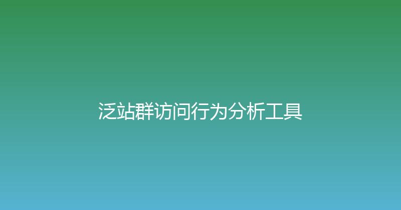 泛站群访问行为分析工具 封面图