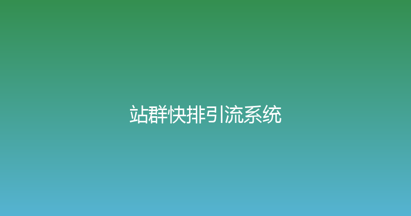站群快排引流系统 封面图