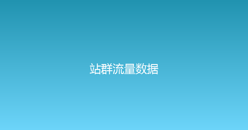 站群流量数据 封面图
