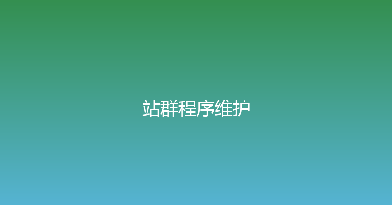 站群程序维护 封面图