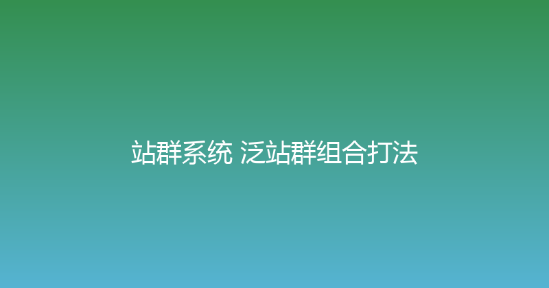 站群系统+泛站群组合打法 封面图