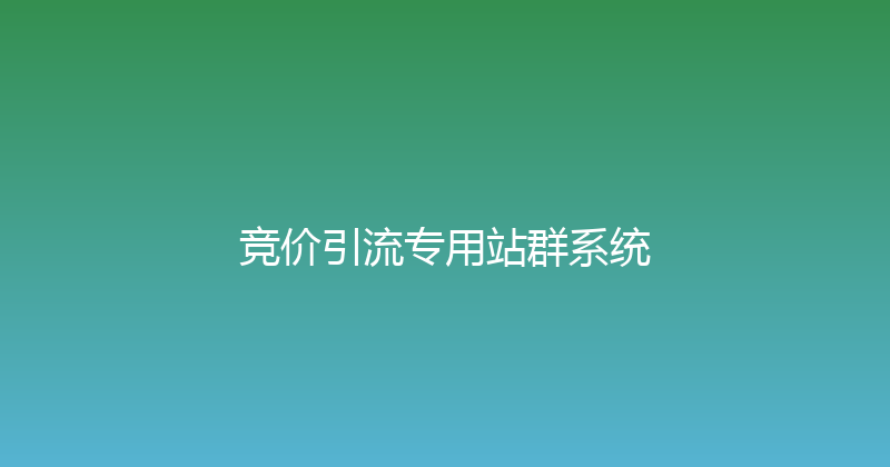 竞价引流专用站群系统 封面图