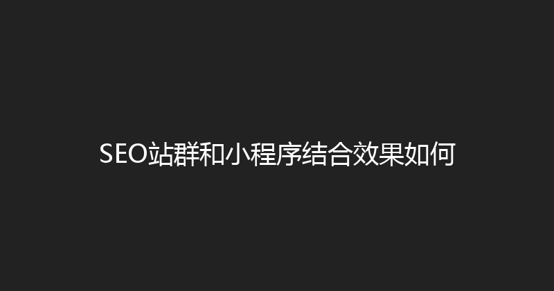 SEO站群和小程序结合效果如何 封面图