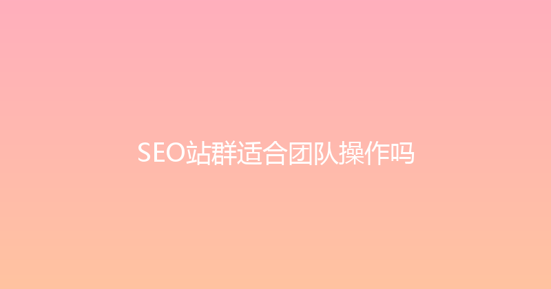 SEO站群适合团队操作吗 封面图